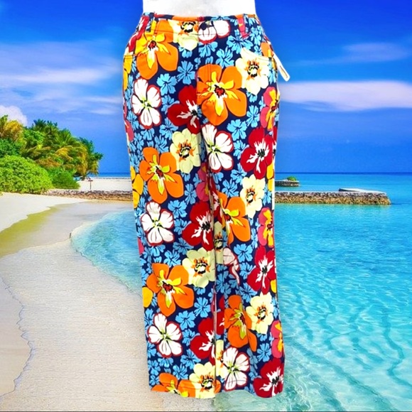 Talbots summer floral crop pants NEW size 8 - Picture 4 of 6